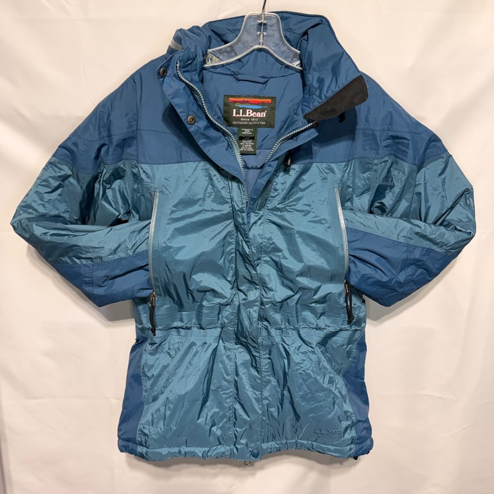 L.L. Bean Women's Two-Tone Blue Hooded Jacket EUC